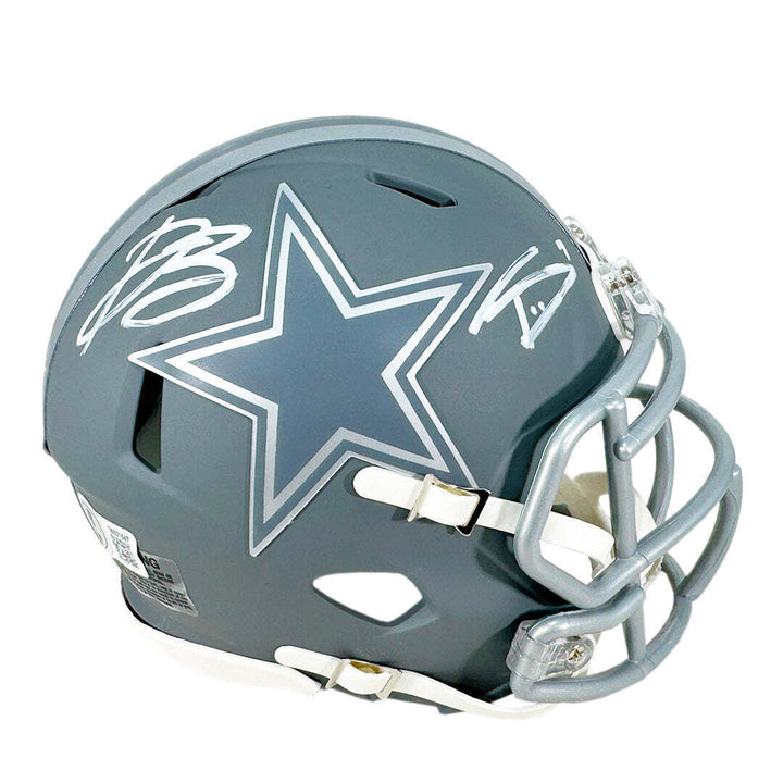 Daron Bland and Trevon Diggs Signed Dallas Cowboys Slate Alternate Speed Mini Fo Image 1