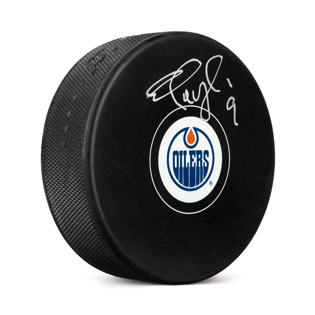 Shayne Corson Autographed Edmonton Oilers Hockey Puck Image 1