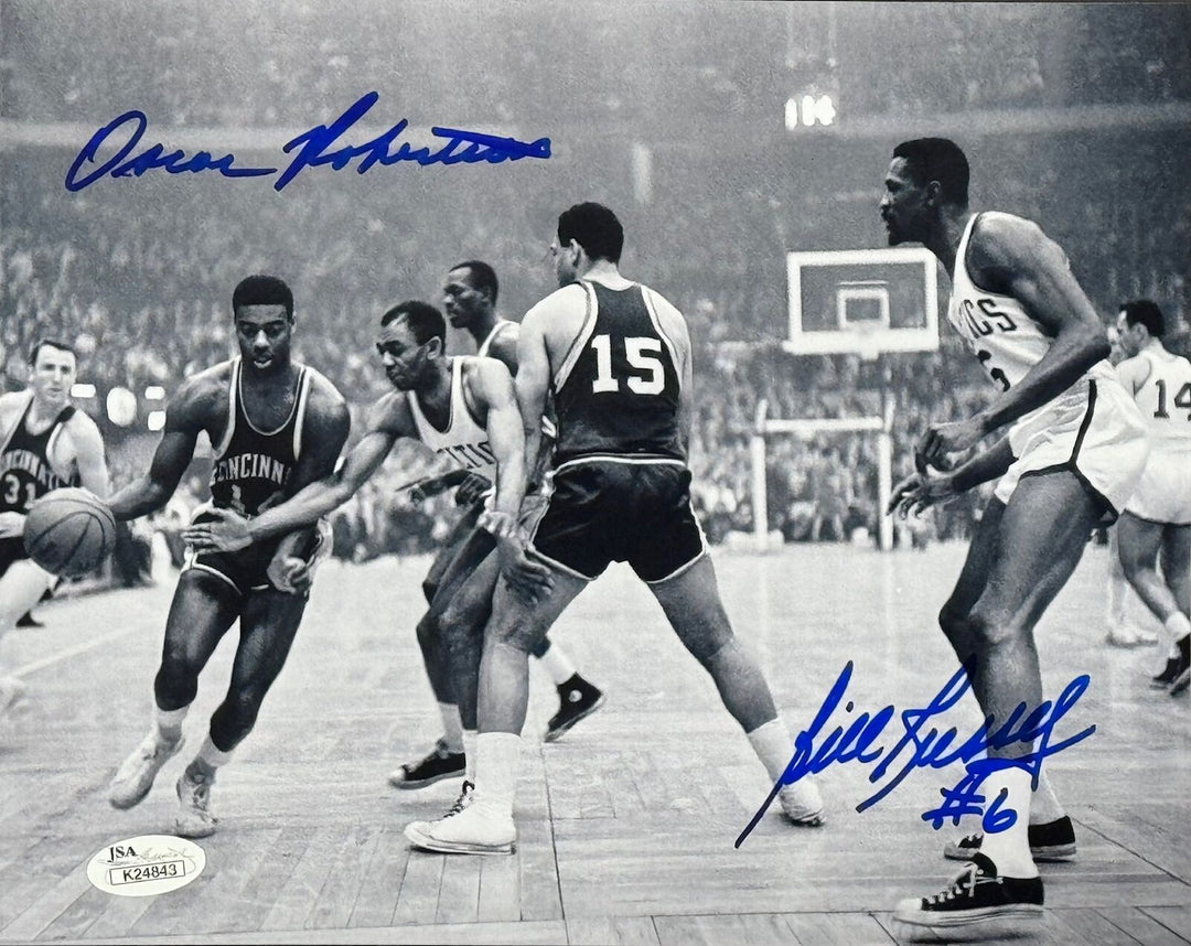 Bill Russell & Oscar Robertson Signed 8x10 Basketball Photo (JSA) Image 1