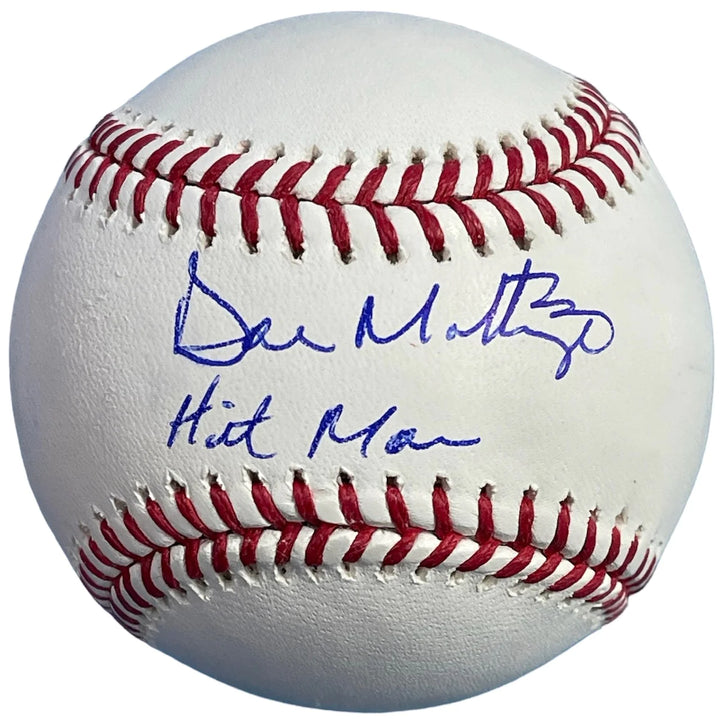 Don Mattingly Signed Official MLB Baseball w/ Hit Man Inscription Image 1