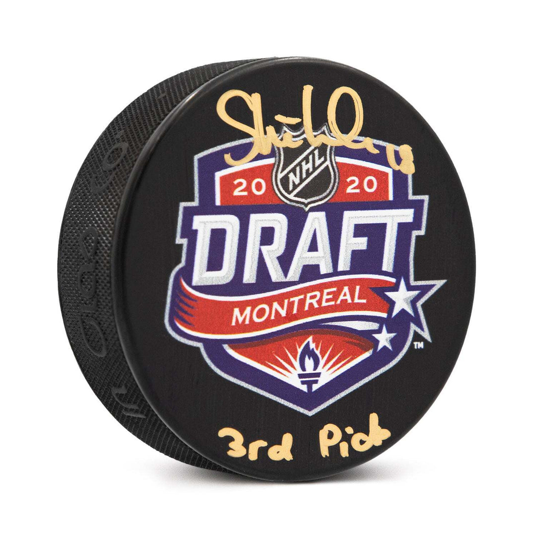 Tim Stutzle Signed 2020 NHL Entry Draft Puck with 3rd Pick Note Image 1