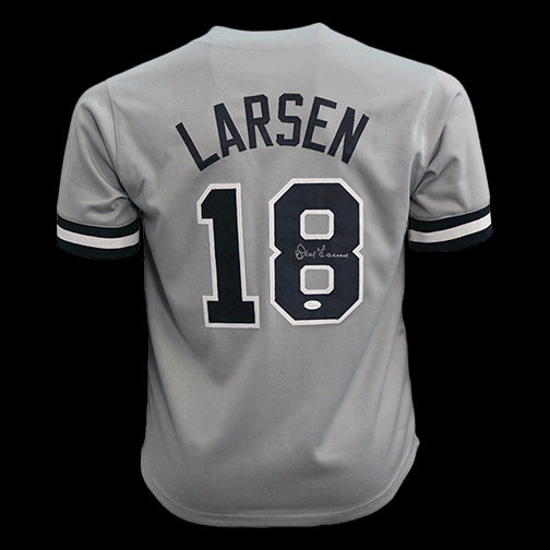 Don Larsen Autographed New York Baseball Jersey Grey (JSA) Image 1