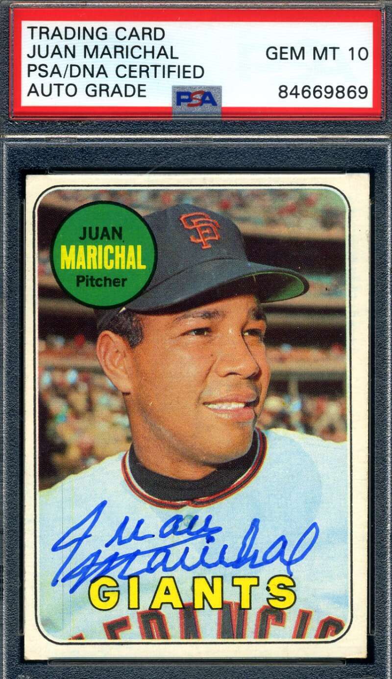 Juan Marichal Gem Mint 10 PSA DNA Signed 1969 Topps Autograph Image 1