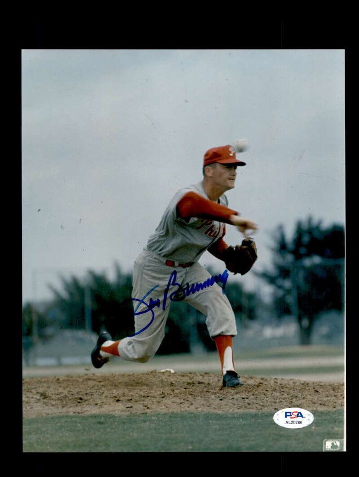 Jim Bunning PSA DNA Signed  8x10 Photo Autograph Phillies Image 1