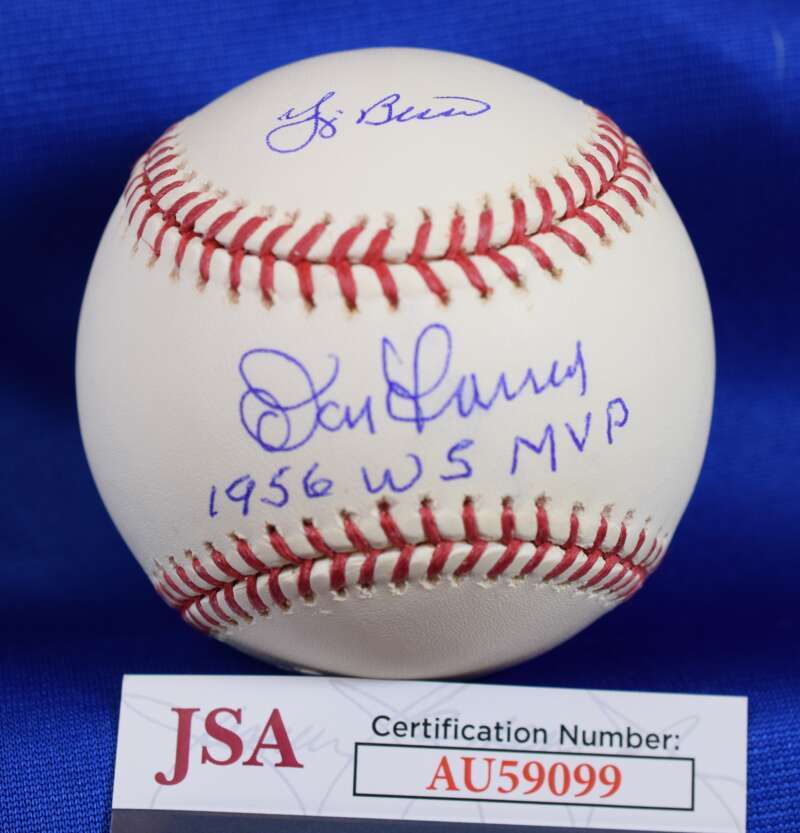 Don Larsen Yogi Berra JSA Autograph Major League Signed Baseball 1956 WS MVP Image 1