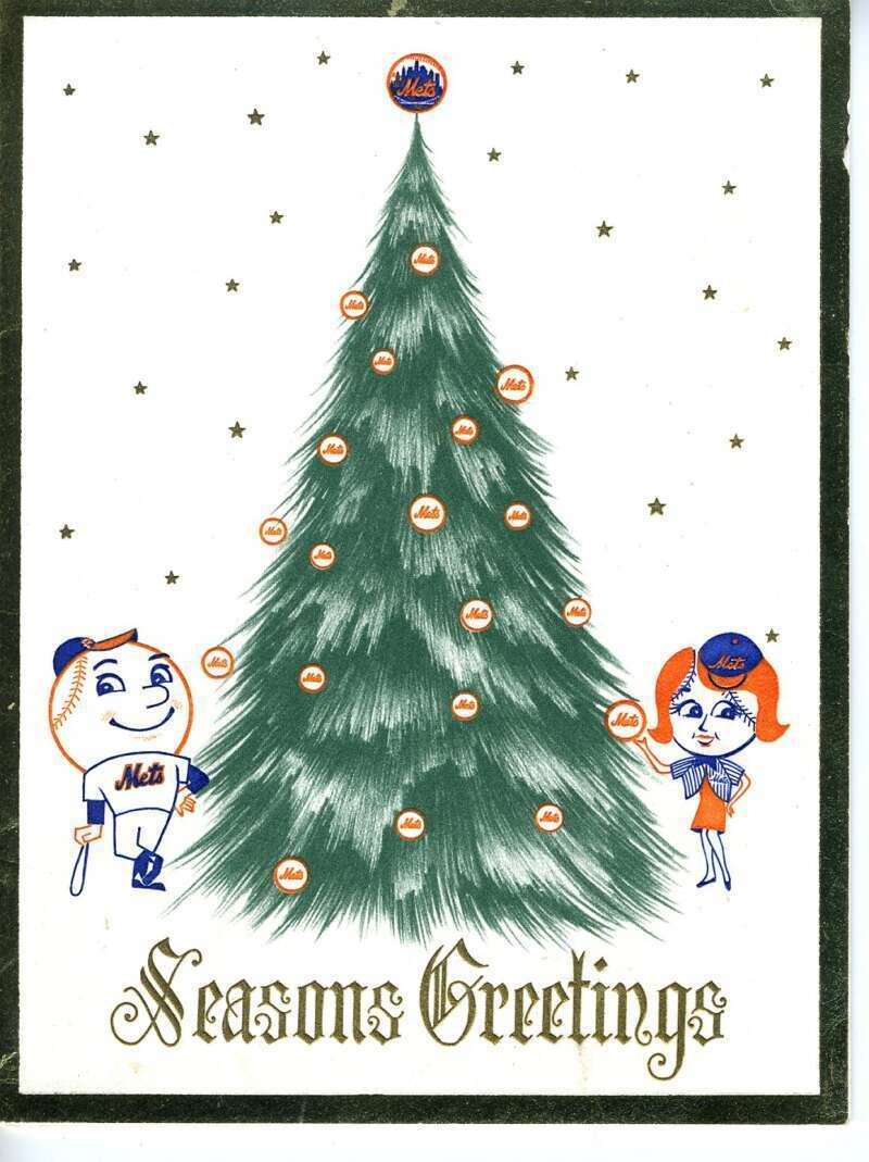 Joan Payson Mets Owner Signed 1960`s Christmas Card Autograph Image 2