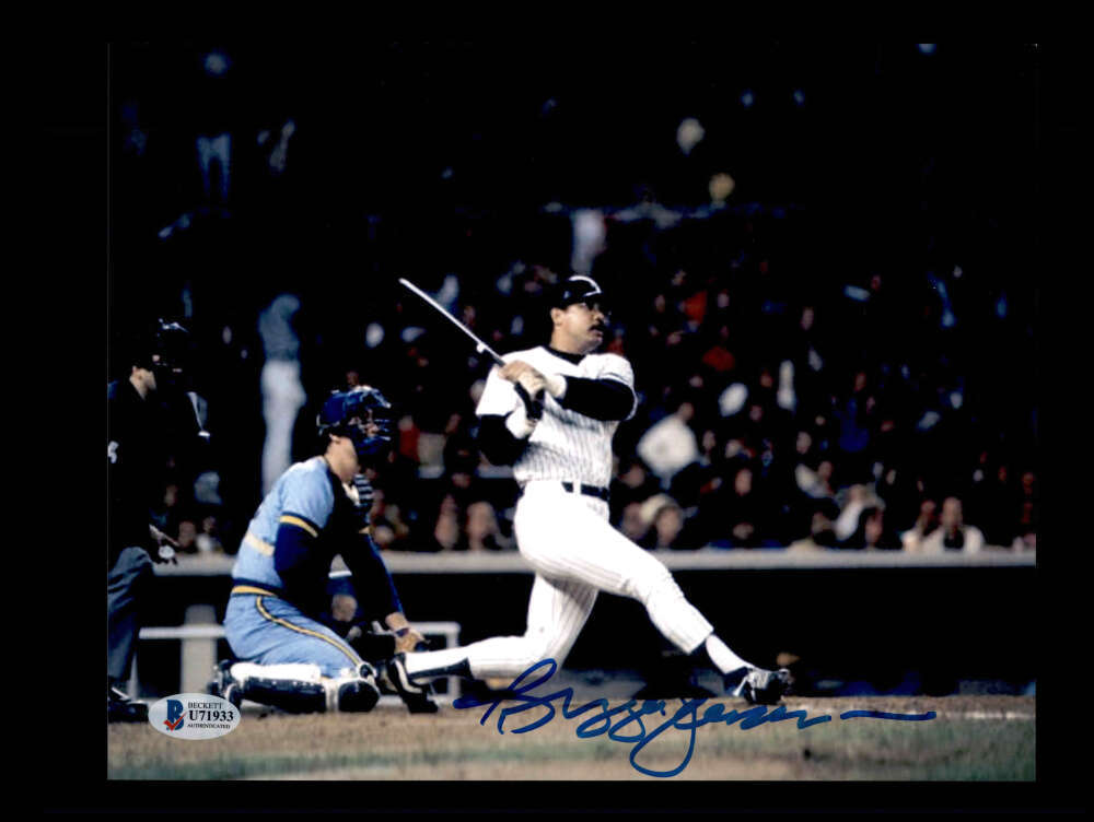 Reggie Jackson Beckett Signed  8x10 Photo Autograph Image 1