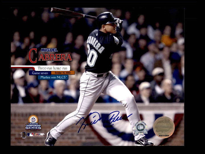 Miguel Cabrera MLB COA Signed  8x10 Photo Autograph Image 1