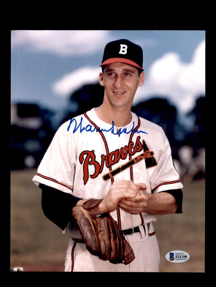 Warren Spahn Beckett BAS Signed  8x10 Photo Autograph Image 1