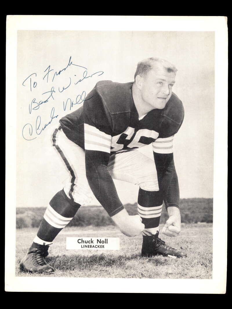 Chuck Noll JSA Coa Signed 8x10 Vintage 1950`S Browns Photo Autograph Image 1