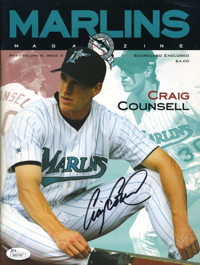 Craig Counsel Jsa Coa Autograph Marlins Magazine Hand Signed Authentic Image 1