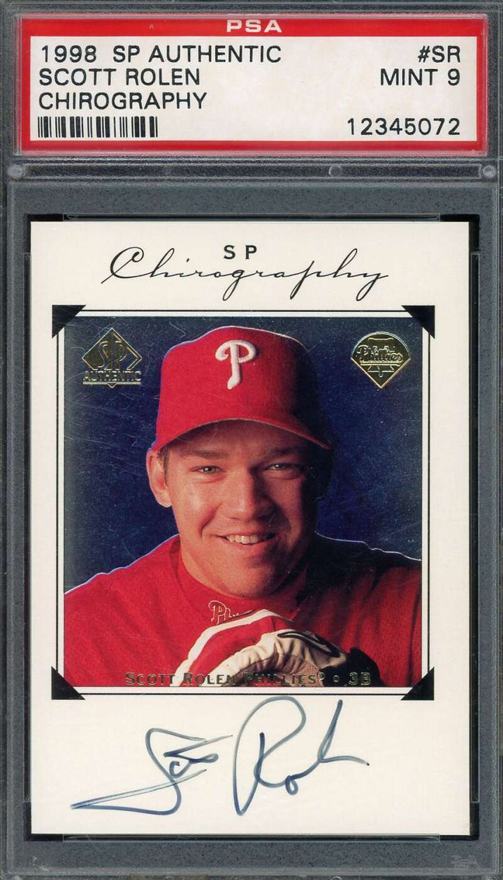 Scott Rolen Mint 9 PSA Signed 1998 Upper Deck SP Chirography Image 1