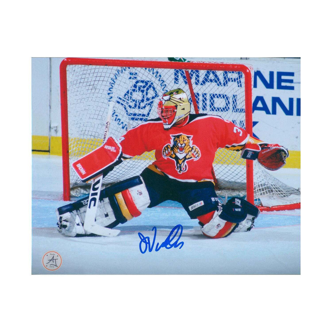 John Vanbiesbrouck Signed Florida Panthers Kick Save 8x10 Photo Image 1