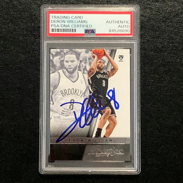 2014-15 Panini Prestige #88 Deron Williams Signed Card AUTO PSA Slabbed Nets Image 1