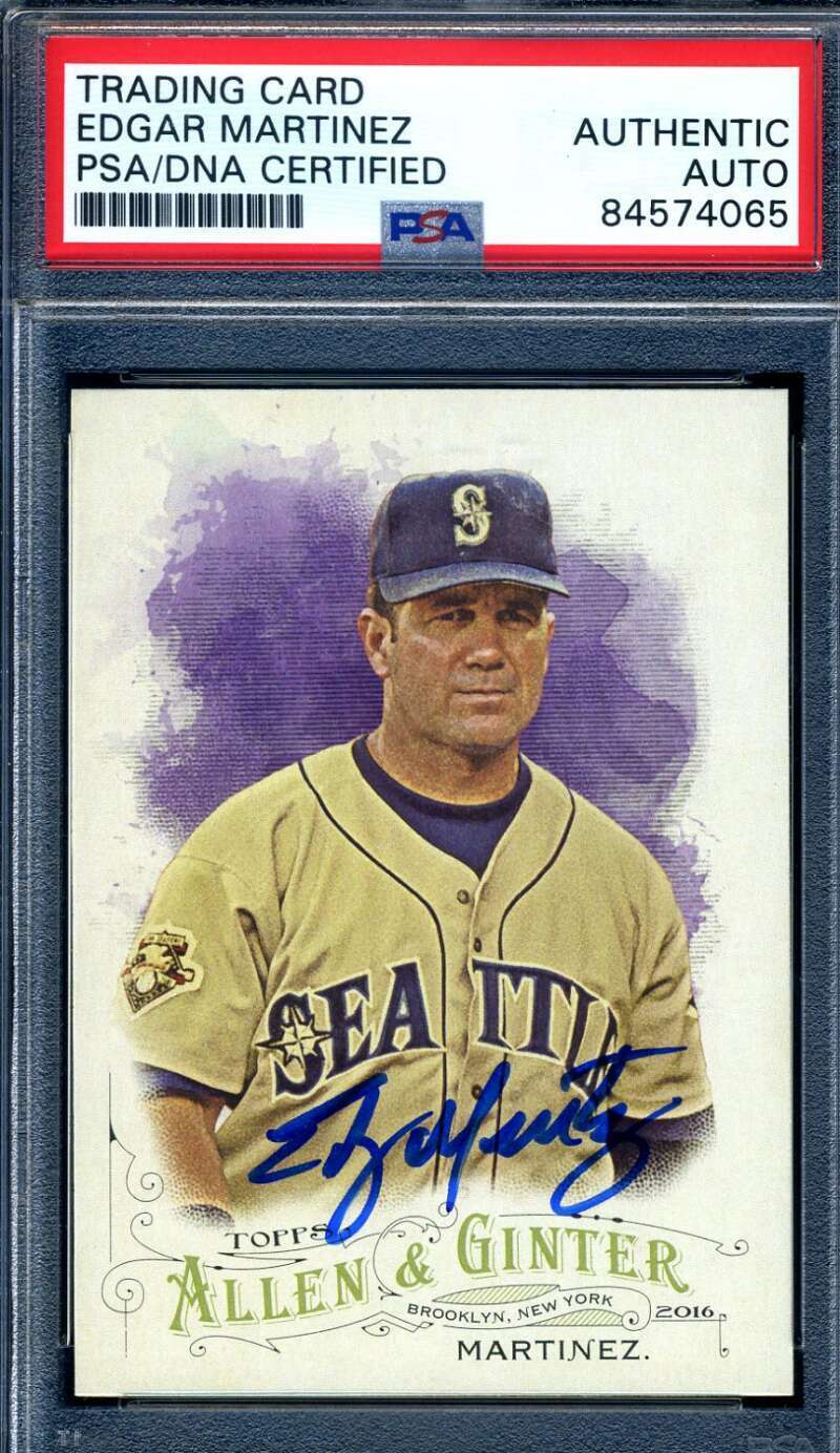 Edgar Martinez PSA DNA Cert Signed 2016 Allen Ginter Autograph Image 1