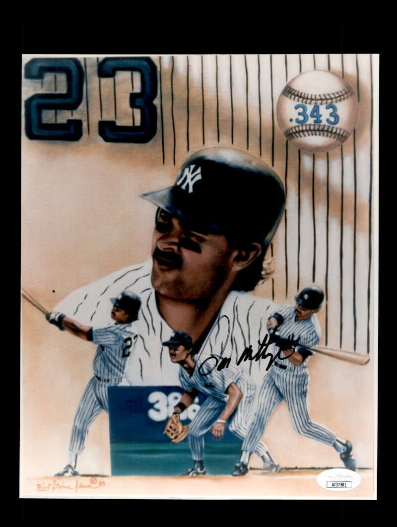 Don Mattingly JSA Coa Signed  8x10 Photograph Autograph Yankees Image 1