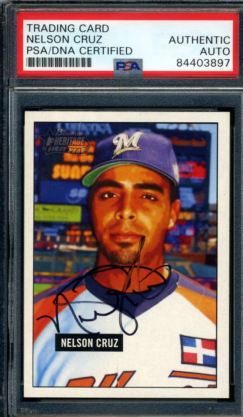 Nelson Cruz PSA DNA Coa Signed 2005 1951 Bowman Rookie Autograph Image 1