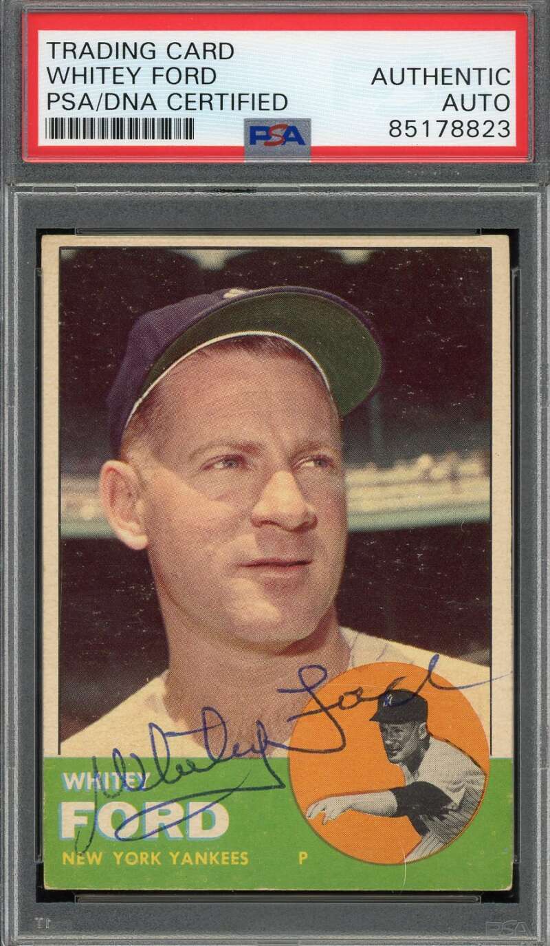 Whitey Ford PSA DNA Signed 1963 Topps Autograph Image 1