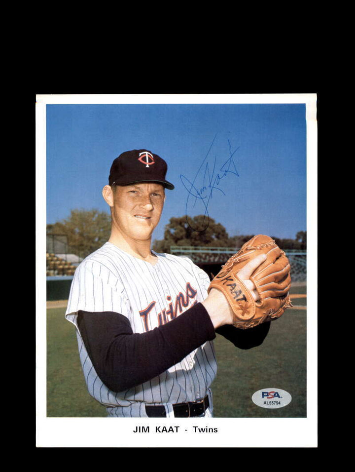 Jim Kaat PSA DNA Signed Team Issued 7x9 Photo Autograph Twins Image 1