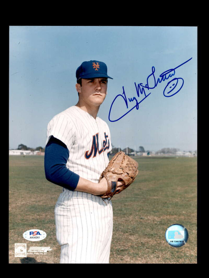 Tug McGraw PSA DNA Signed  8x10 Photo Autograph Mets Image 1