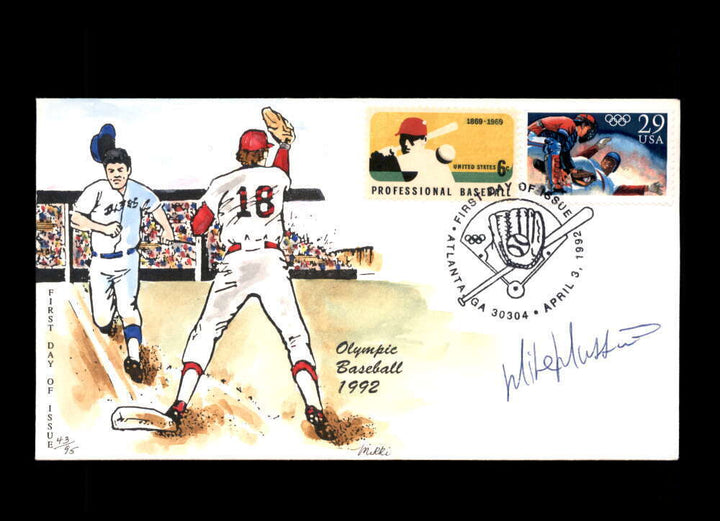 Mike Mussina PSA DNA Coa Signed 1992 FDC Cache Autograph Image 1