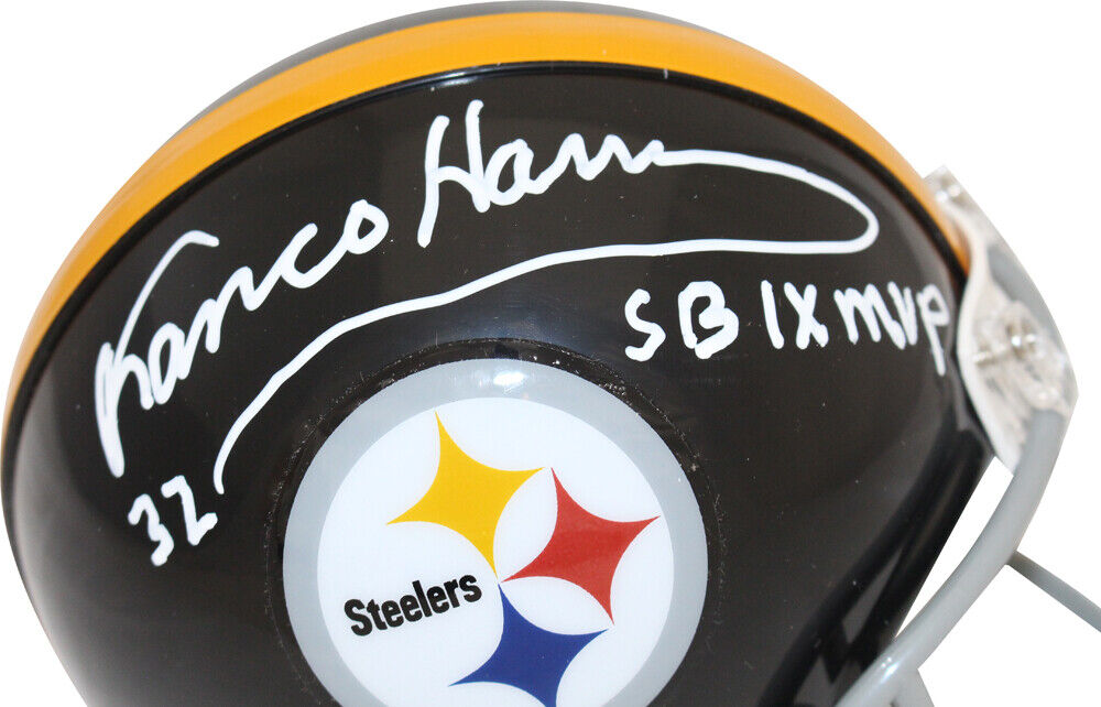 Franco Harris Signed Pittsburgh Steelers VSR4 63-76 Mini Helmet SB MVP BAS 39668 Image 2