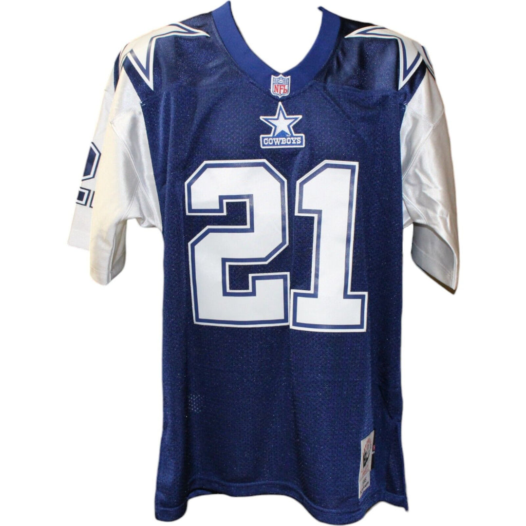 Deion Sanders Signed Dallas Cowboys M&N Blue Jersey Beckett 44071 Image 4