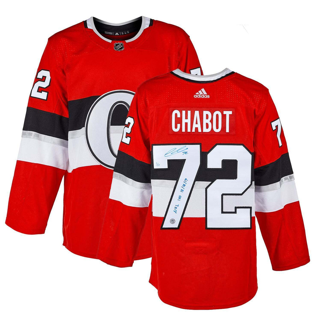 Thomas Chabot Signed Ottawa Senators NHL 100 Classic adidas Jersey #/17 Image 3