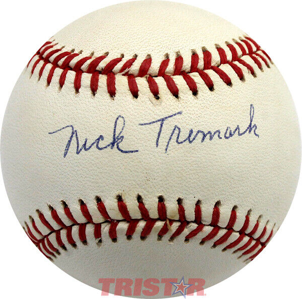 NICK TREMARK SIGNED AUTOGRAPHED NL BASEBALL - BROOKLYN DODGERS Image 1