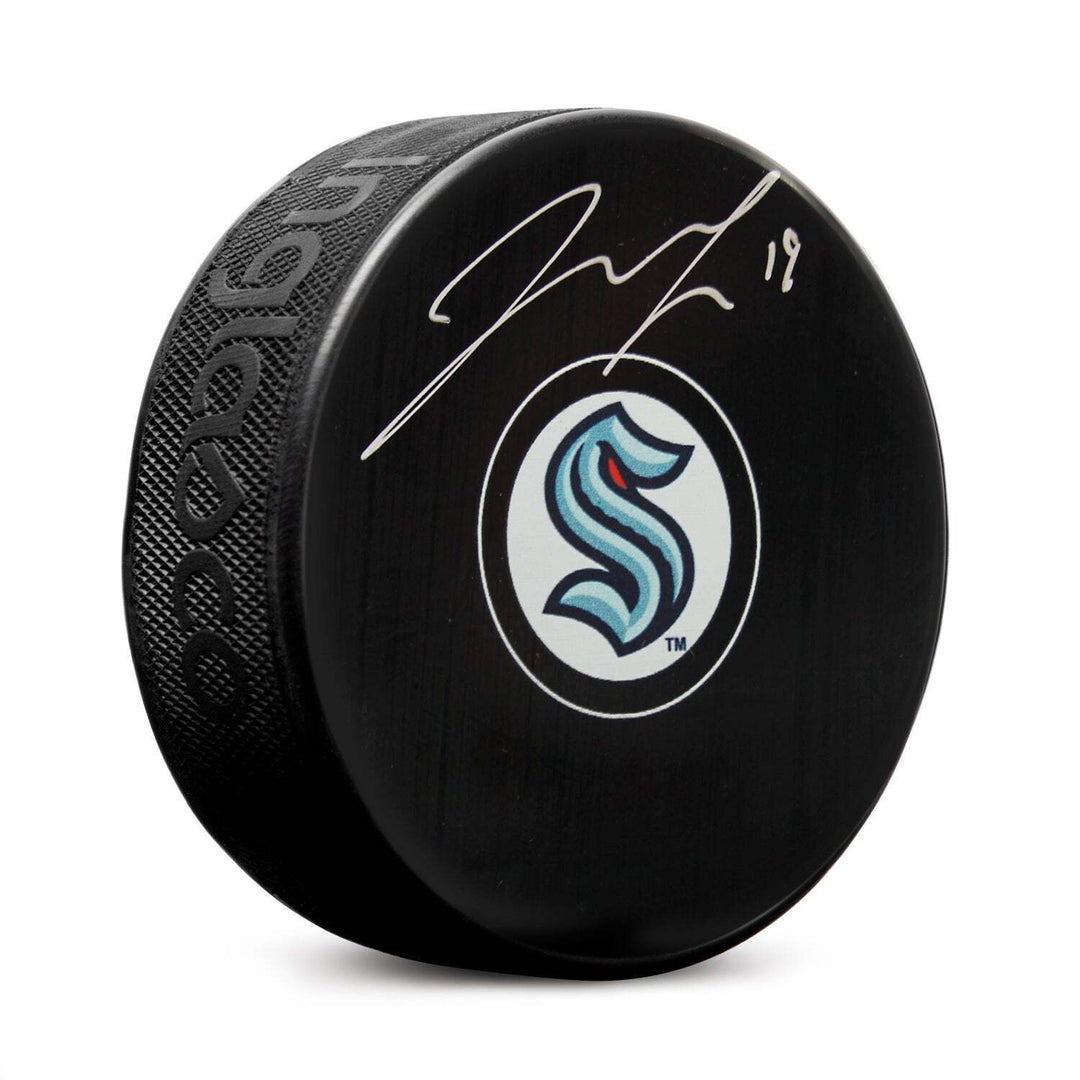 Jared McCann Autographed Seattle Kraken Hockey Puck Image 1