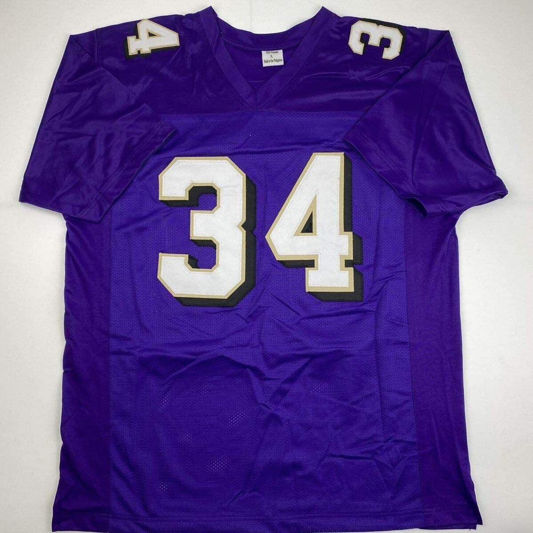 Autographed/Signed RICKY WILLIAMS Baltimore Purple Football Jersey Beckett COA Image 4