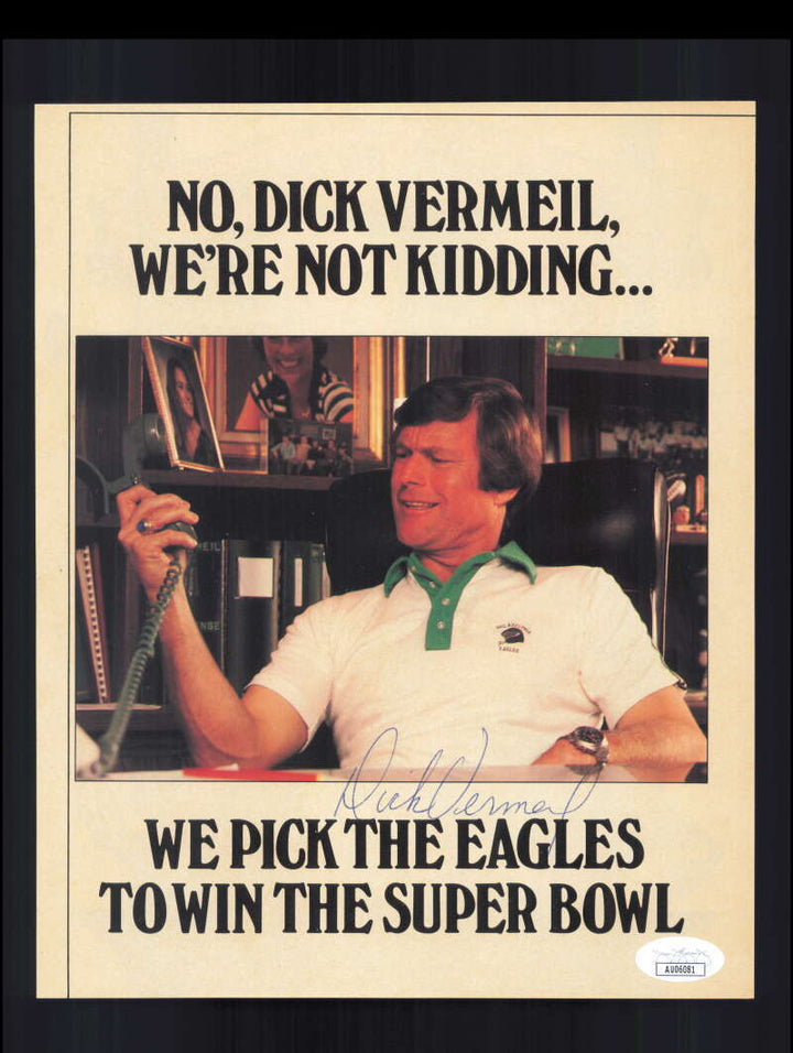 Dick Vermeil JSA Autograph 1970`s 8x10 Signed Vintage Photo Eagles Image 1