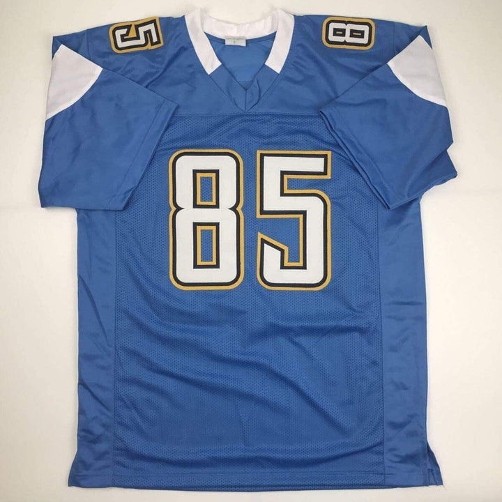 Autographed/Signed ANTONIO GATES Los Angeles Powder Blue Jersey Beckett BAS COA Image 4