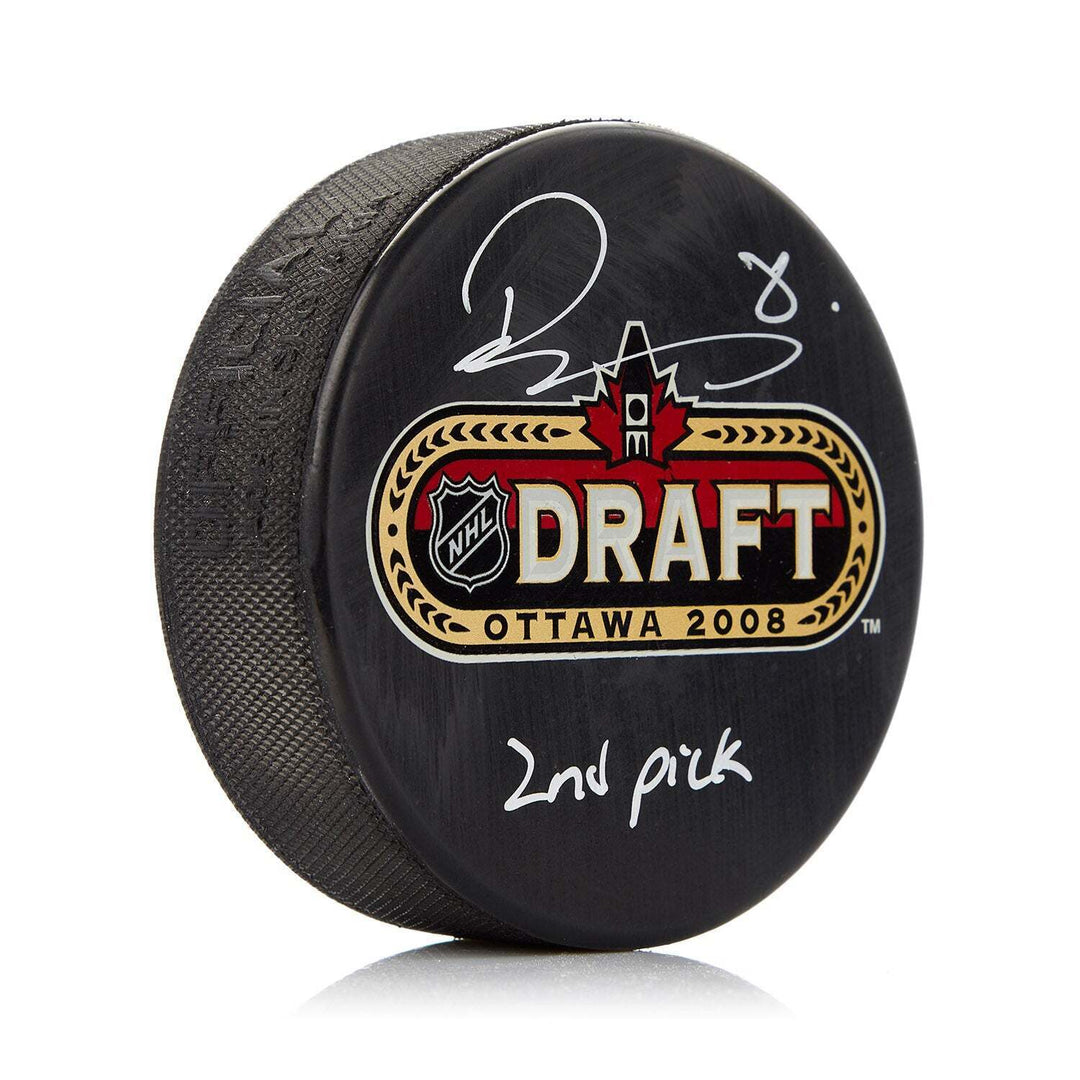 Drew Doughty Signed 2008 NHL Entry Draft Puck with 2nd Pick Note Image 1