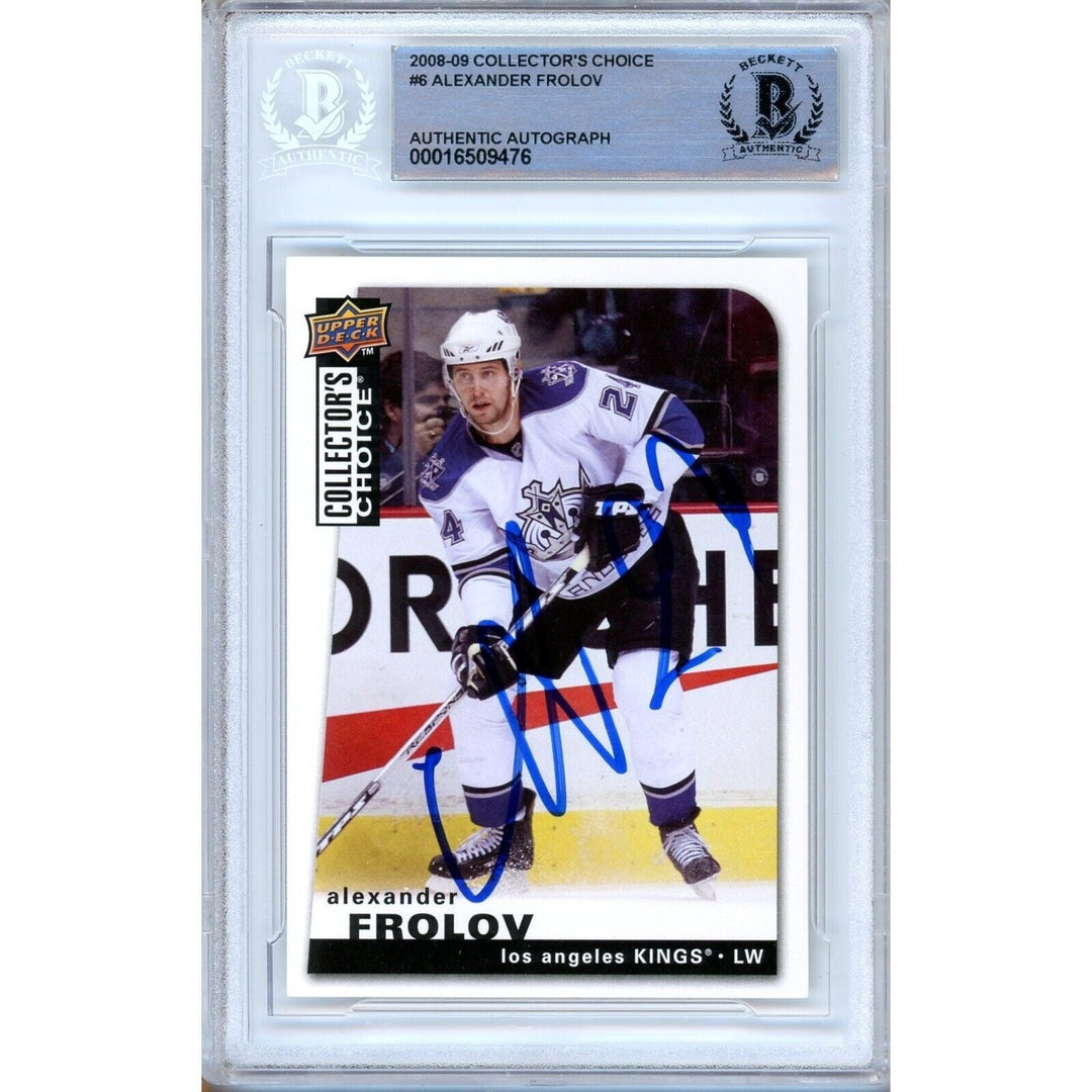 Alexander Frolov Los Angeles Kings Signed 2008-09 Collectors Choice BAS Auth Auto Slab