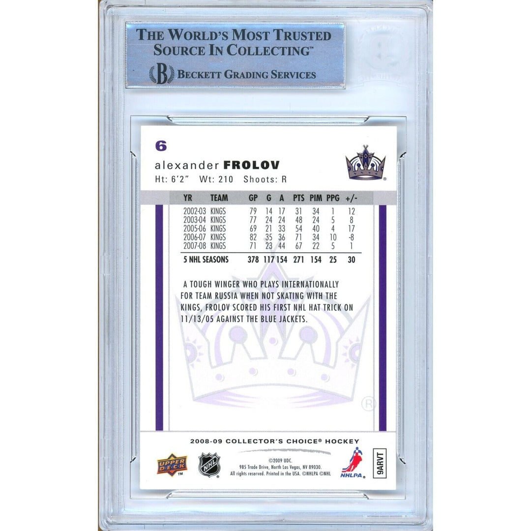 Alexander Frolov Los Angeles Kings Signed 2008-09 Collectors Choice BAS Auth Auto Slab