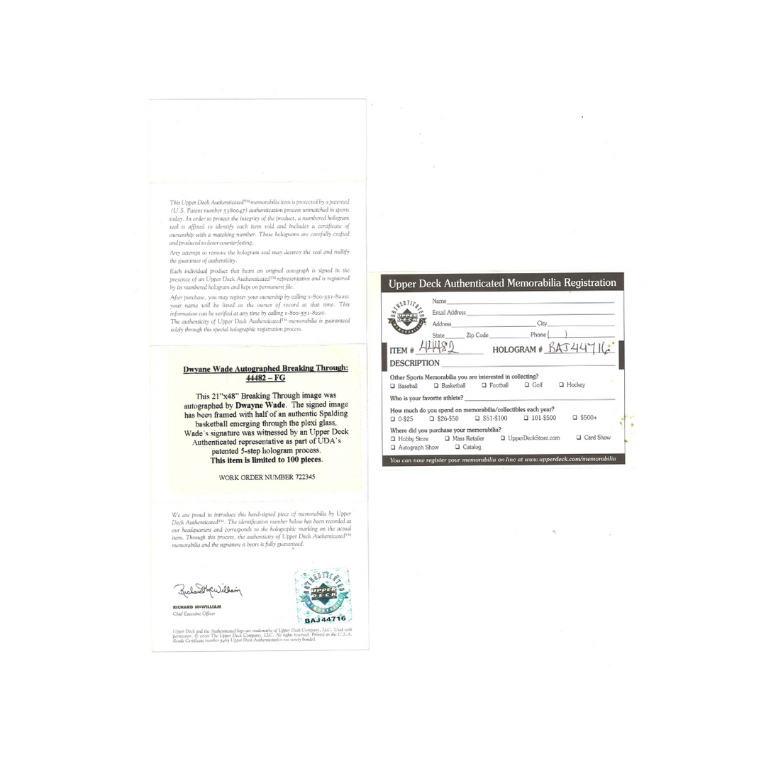 Dwyane Wade Miami Heat Autographed Signed Framed Upper Deck Breakthrough Collage LE #45/100 (UDA COA)