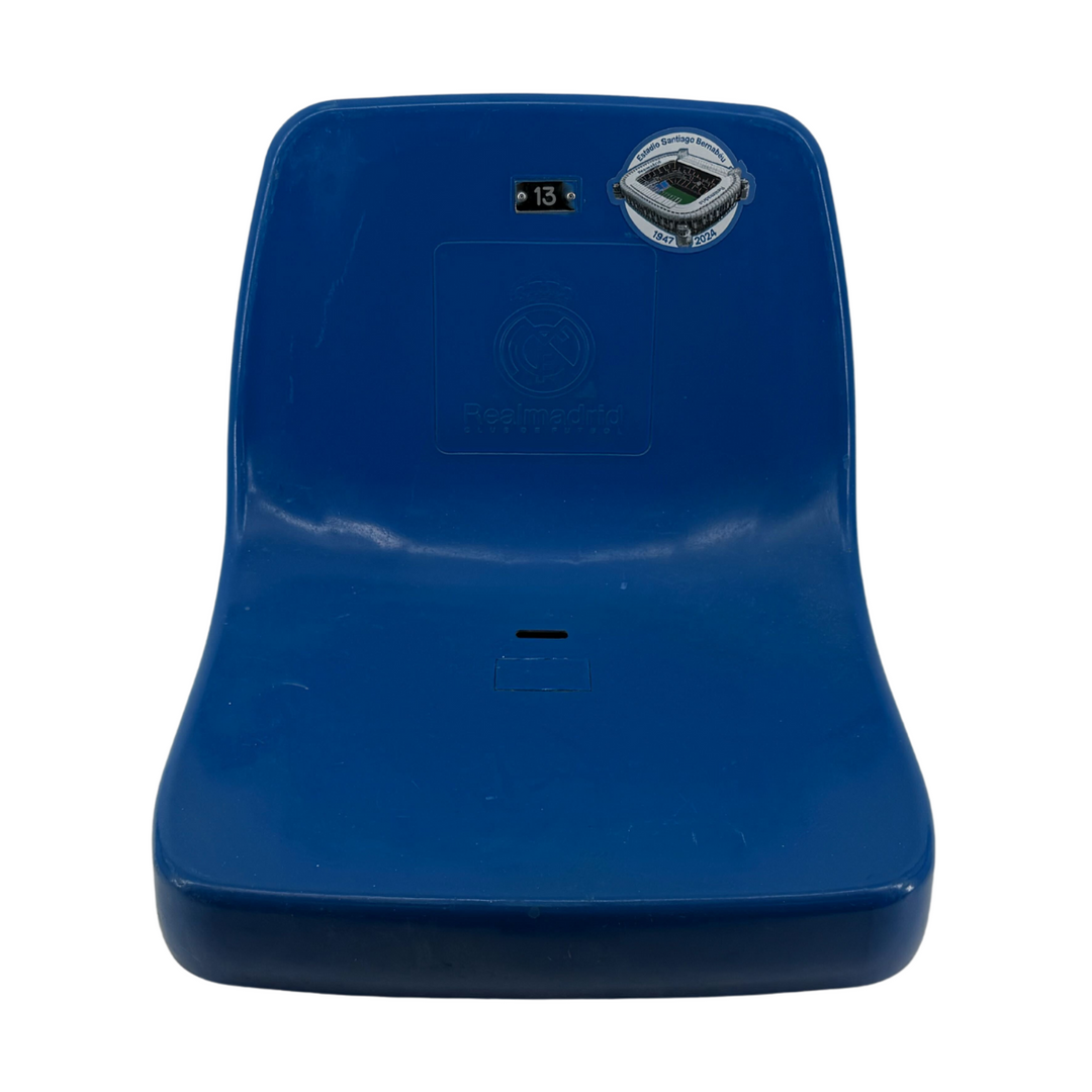 Real Madrid Original Santiago Bernabéu Stadium Seat with Real Madrid Logo and Embroidered Commemorative Patch