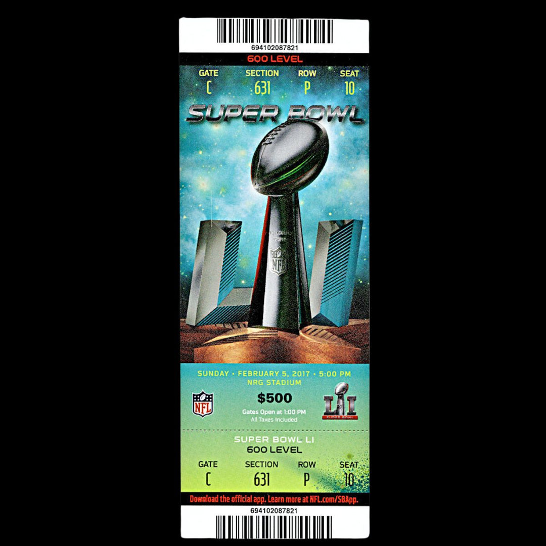 Super Bowl LI New England Patriots vs Atlanta Falcons Ticket Stub (631, P, 10)