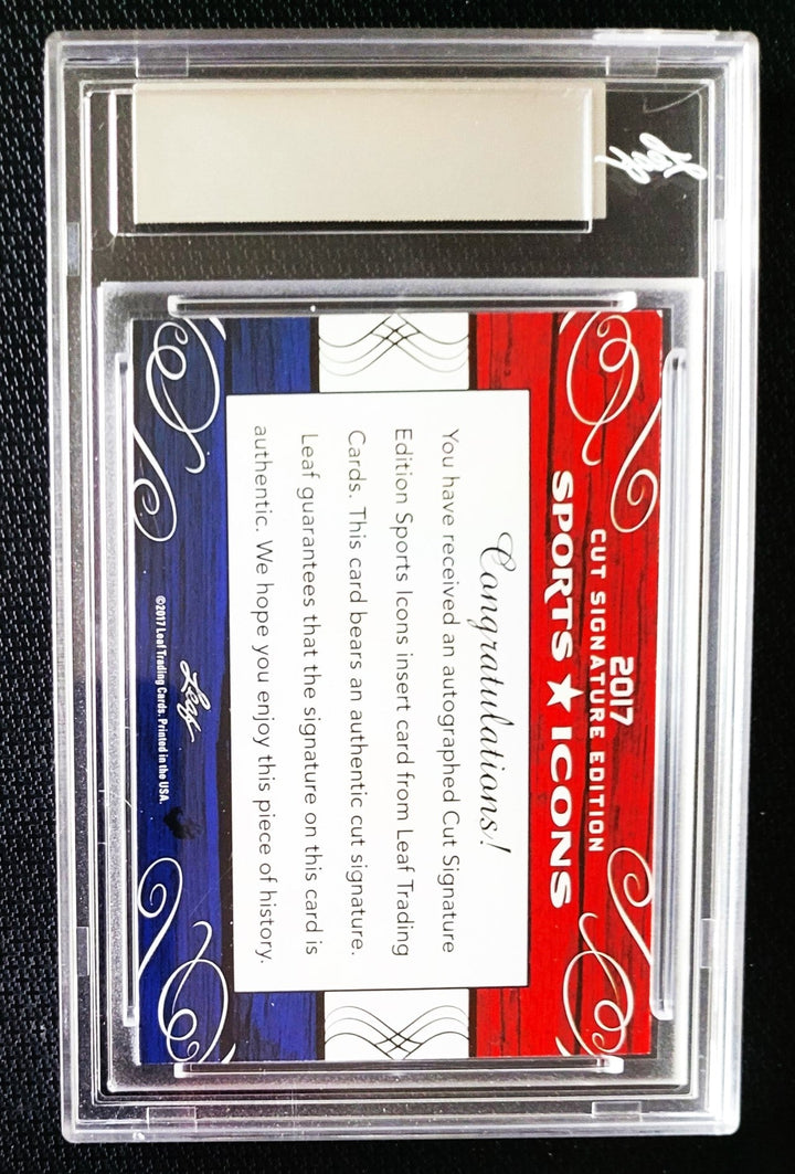2017 Cliff Hagan St. Louis Hawks and Hall of Famer Leaf Authentic Cut Signature Edition Sports Icon Signed Check