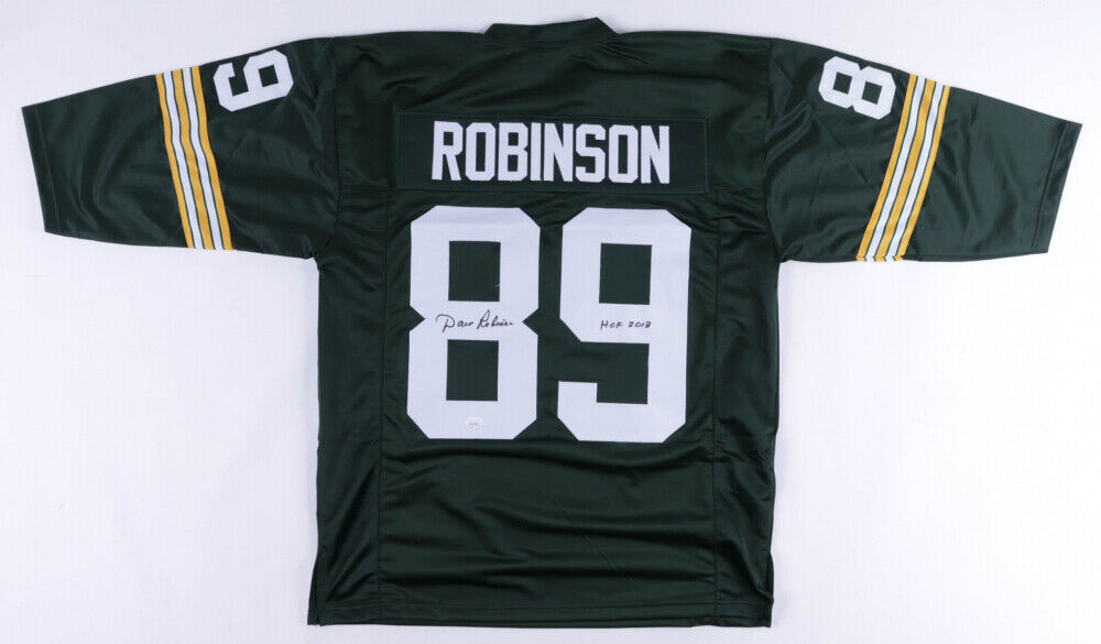 Dave Robinson Green Bay Packers and Inscribed HOF 2013 Signed Custom Jersey (JSA)