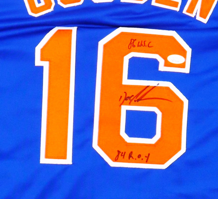Dwight Doc Gooden New York Mets Signed Custom Jersey and Inscribed 86 W.S.C. & 84 R.O.Y. (JSA)