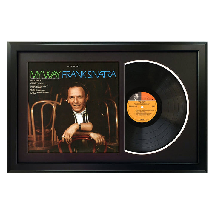 My Way Frank Sinatra Genuine Vinyl Record & Cover Professionally Framed 17.5 x 26.5 Display with a Black Mat