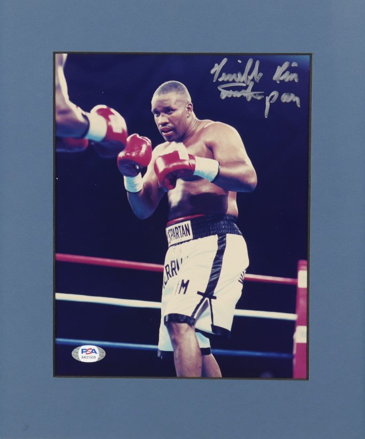 Terrible Tim Witherspoon Signed 11x14 Matted Photo Display with Backing (PSA COA)