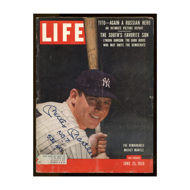 Mickey Mantle New York Yankees Autographed Signed Inscribed Life Magazine June 25, 1956 JSA LOA