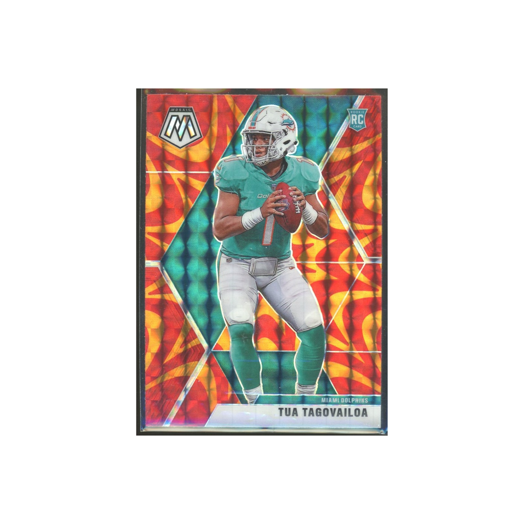 2020 Panini Mosaic Football Base Rookies #203: Tua Tagovailoa Panini Mosaic Mosaic Reactive Orange Rookie RC