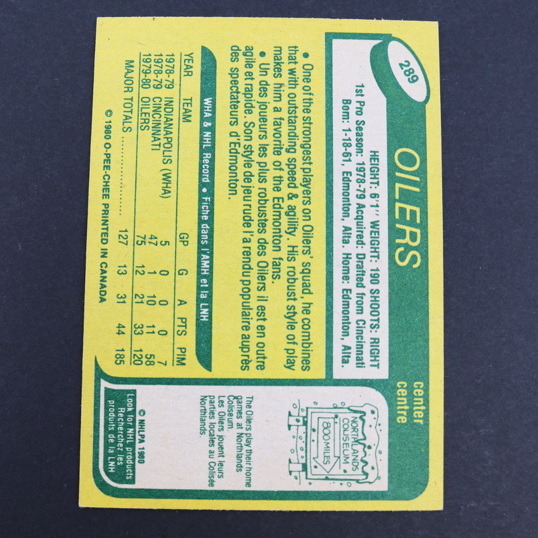 Mark Messier Edmonton Oilers 1980 Topps Hockey  Card