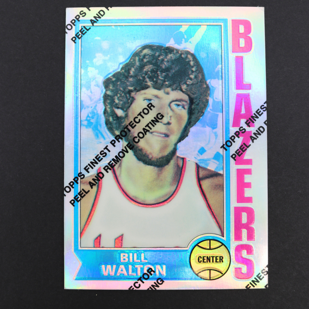 Bill Walton Portland Trailblazers 1996 Reprint Finest Refractor Topps Basketball Card