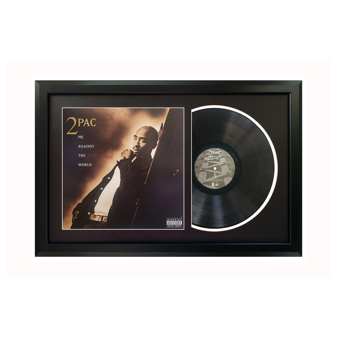 2Pac Me Against the World Genuine Vinyl Record & Cover Professionally Framed 17.5  x 26.5  Wall Display with a Black Mat