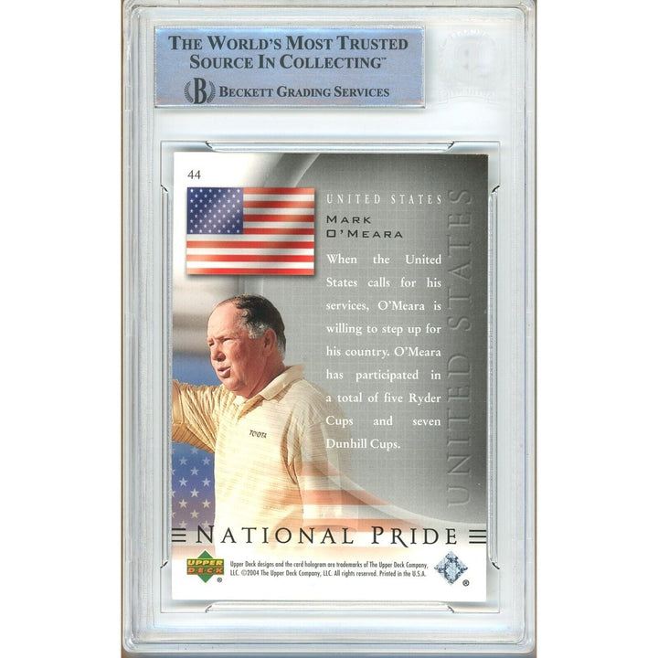 Mark O'Meara Signed 2001 SP Authentic PGA Tour Gold Card Beckett Authentic Auto Slab